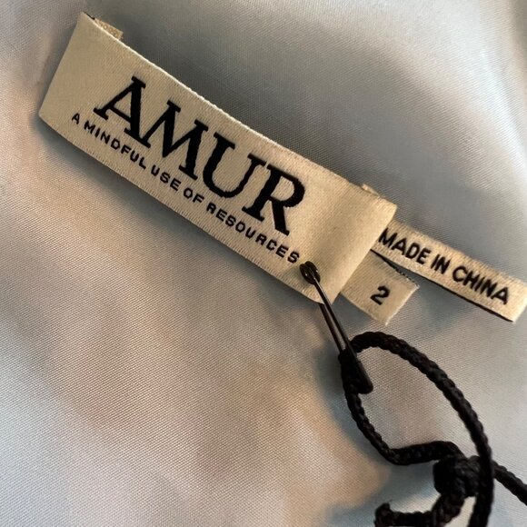 Amur Blue Floral Ruffle Off-Shoulder Mini Dress Size 2 - Picture 4 of 11